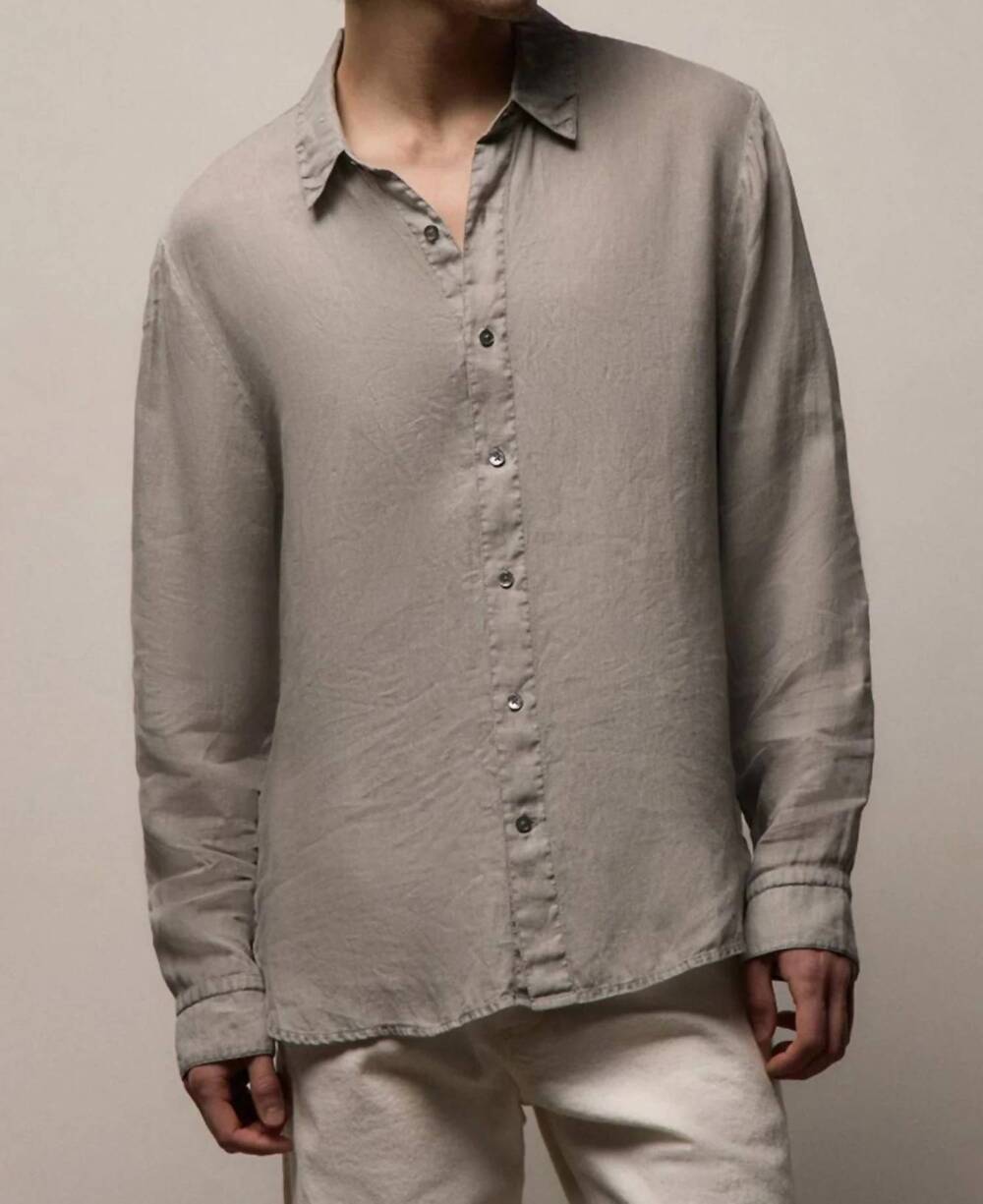 NEW JAMES PERSE classic linen shirt in light khaki